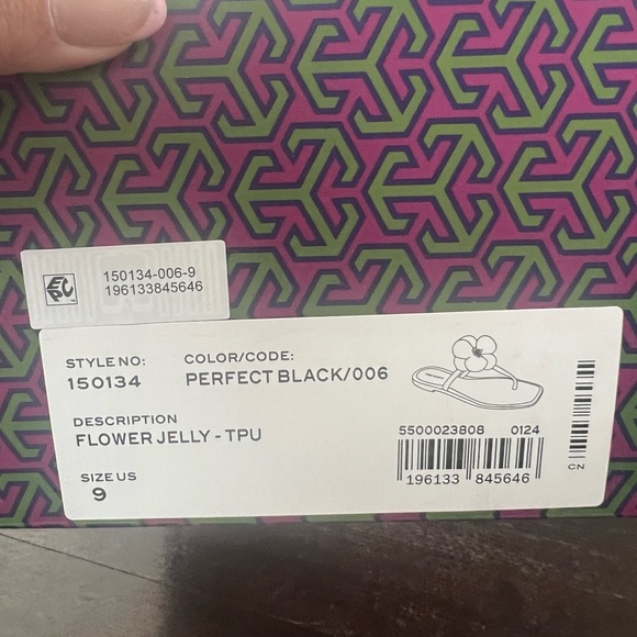 Tory Burch Black Floral Sandals - Picture 4 of 5